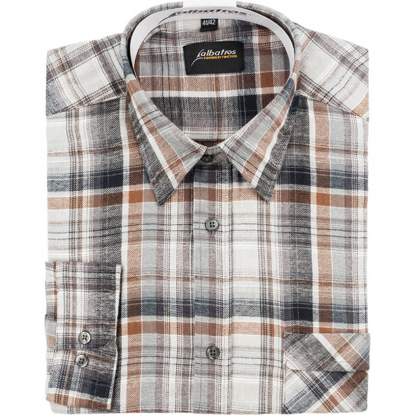 COPPER LG Webflanell-Hemd Extra lang